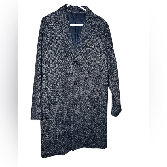 J. Crew Men's Thomson herringbone Trench Coat - Gray - Picture 1 of 5